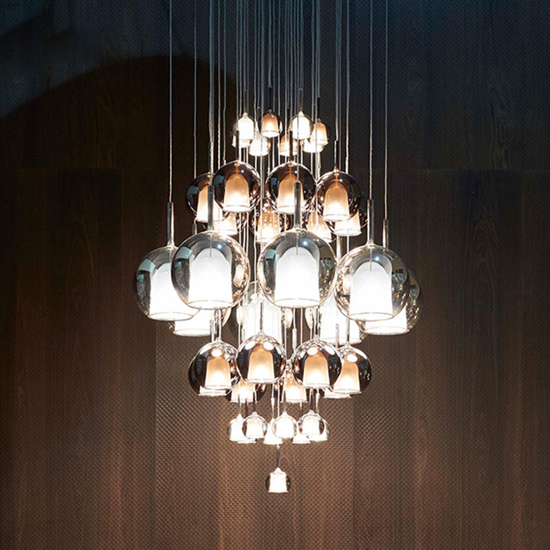 Modern Simplicity: Electroplated Glass Hanging Light In Ball Shape - 1-Light Pendant Lamp For Dining