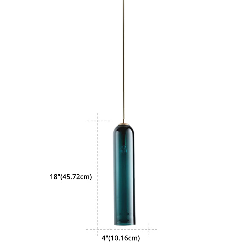 Minimalist Glass Tube Pendant Light With Adjustable Cord - Height 17.7 For Bedside And More