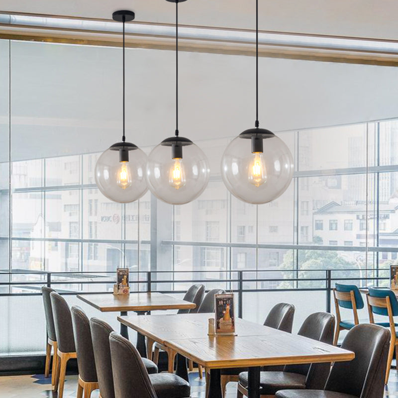 Minimalist Transparent Glass Ball Pendant Light with 39" Hanging Wire