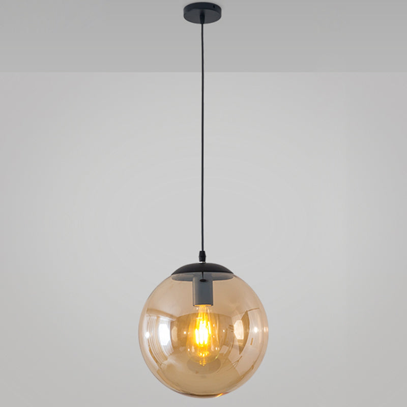 Minimalist Transparent Glass Ball Pendant Light with 39" Hanging Wire