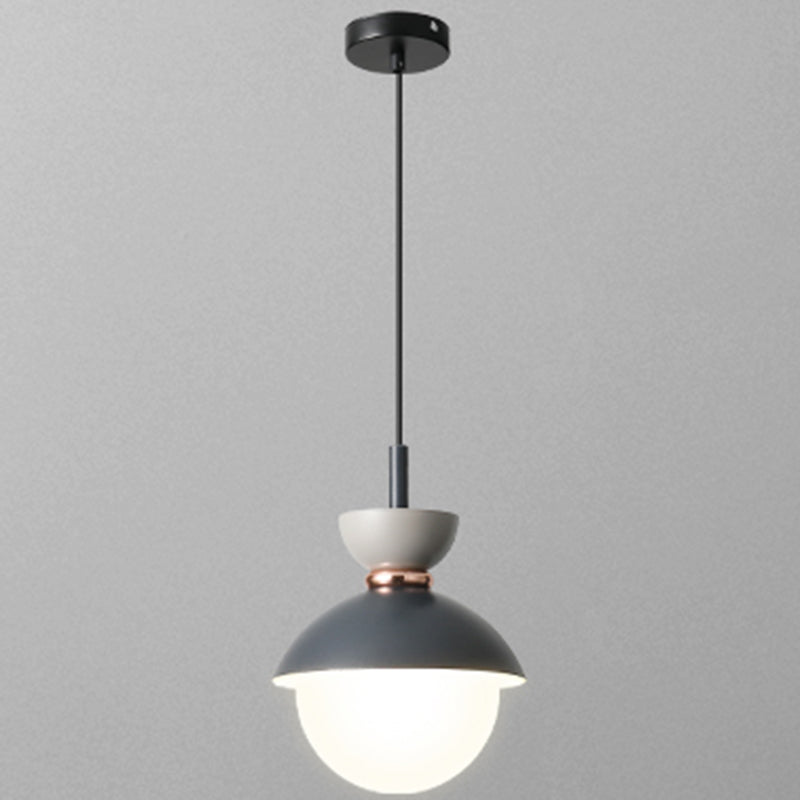 Nordic Macaroon Style Pendant Light With Frosted Milk White Glass Shade - Ideal For Dining Room And