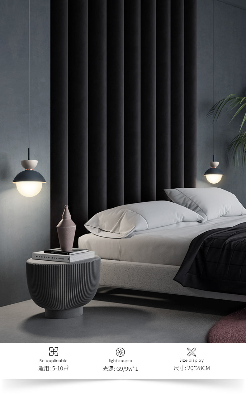 Nordic Macaroon Style Pendant Light With Frosted Milk White Glass Shade - Ideal For Dining Room And