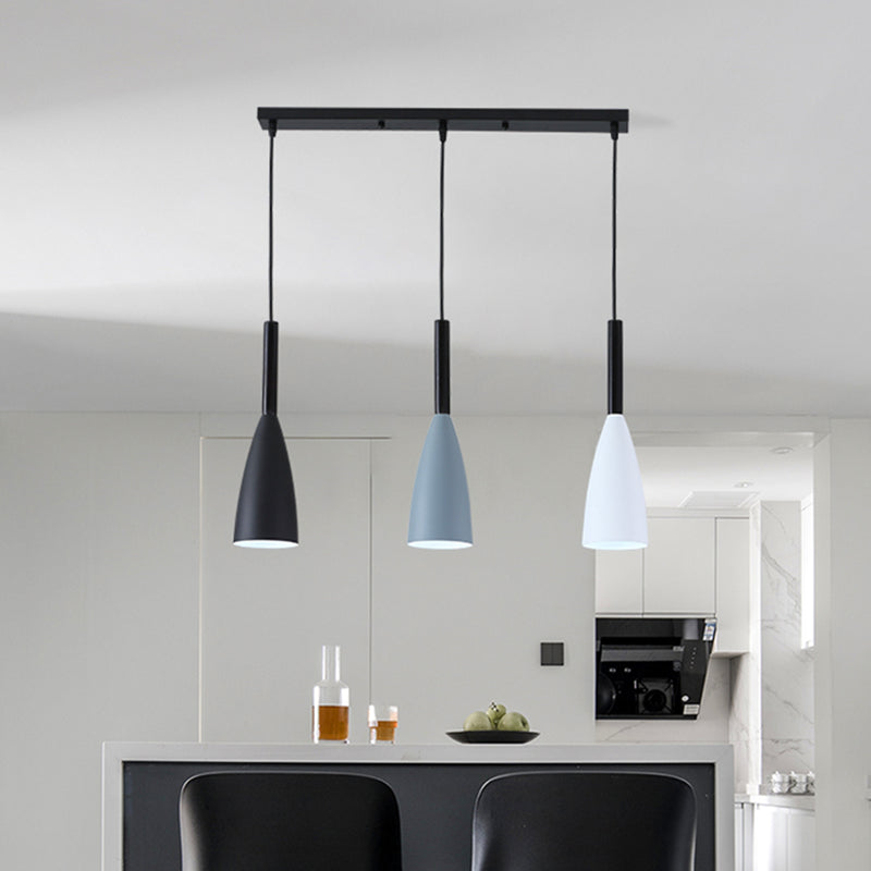 Metal Goblet Shade Hanging Light - Macaroon Style, 3 Lights - Perfect for Dining Room and Foyer