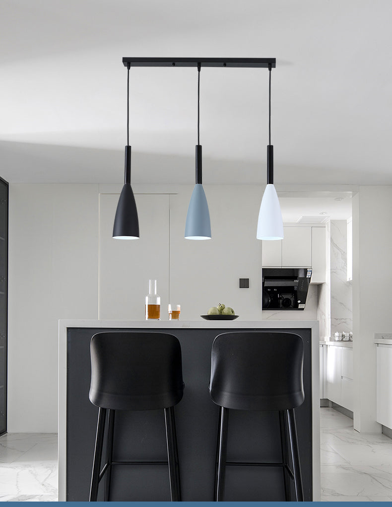 Metal Goblet Shade Hanging Light - Macaroon Style, 3 Lights - Perfect for Dining Room and Foyer