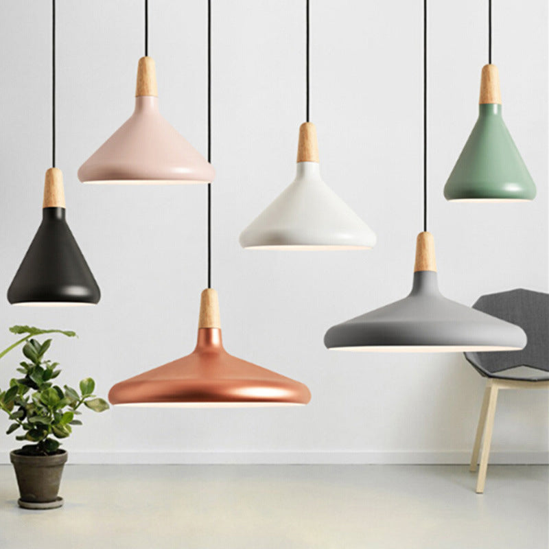 Simplicity Pendant Light with Multi Color Options - Nordic Macaroon Aluminum Lampshade, Perfect for Kitchen - 1-Light Hanging Lamp