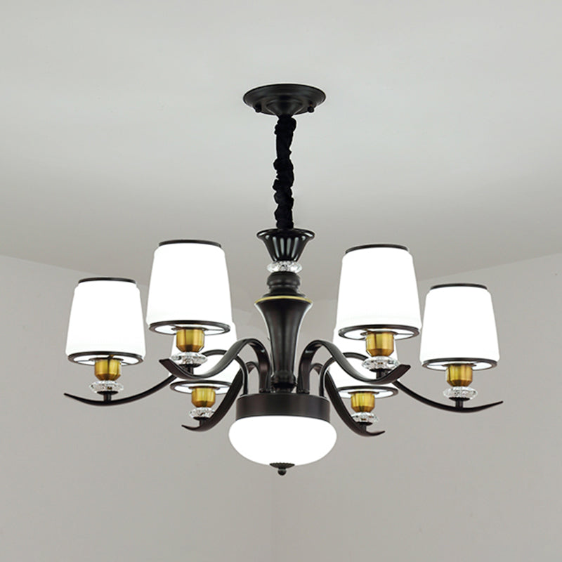 Adalyn - White Frosted Glass Chandelier: Modern Crystal Decoration