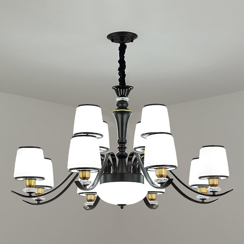 Adalyn - White Frosted Glass Chandelier: Modern Crystal Decoration
