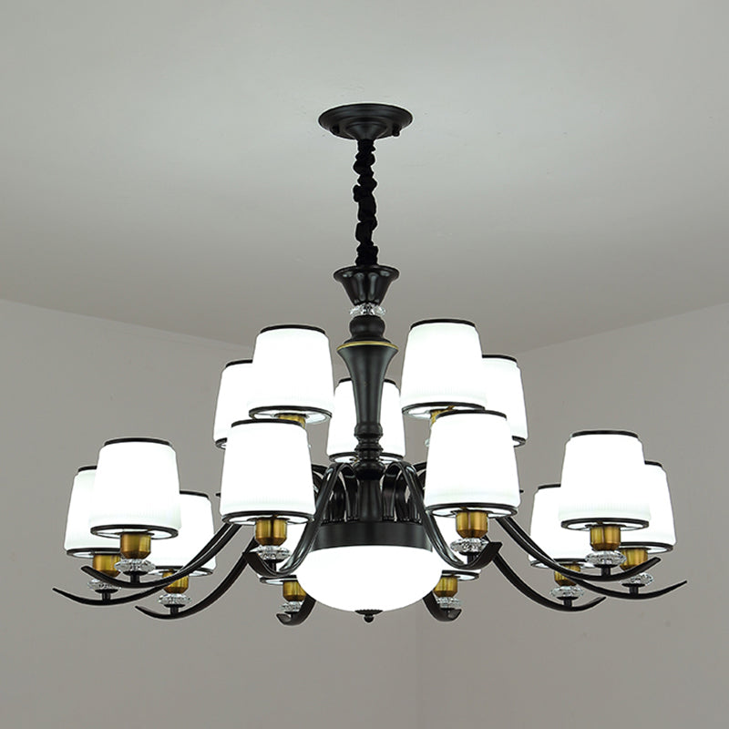 Adalyn - White Frosted Glass Chandelier: Modern Crystal Decoration
