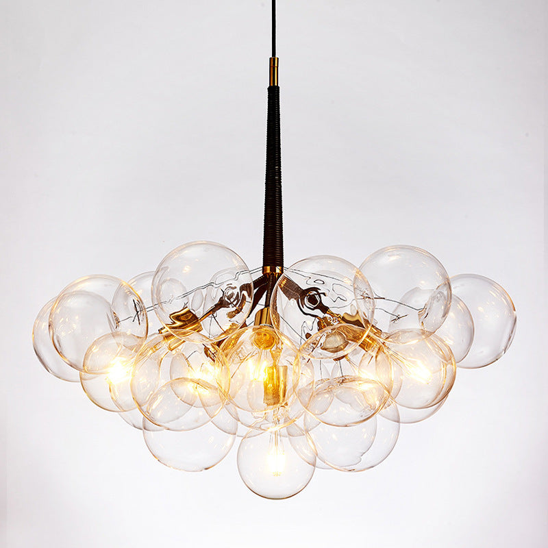 Hortense - Modern Transparent Glass Bubble Hanging Light Modern Simplicity Living Room Chandelier Light with 47 Adjustable Chain