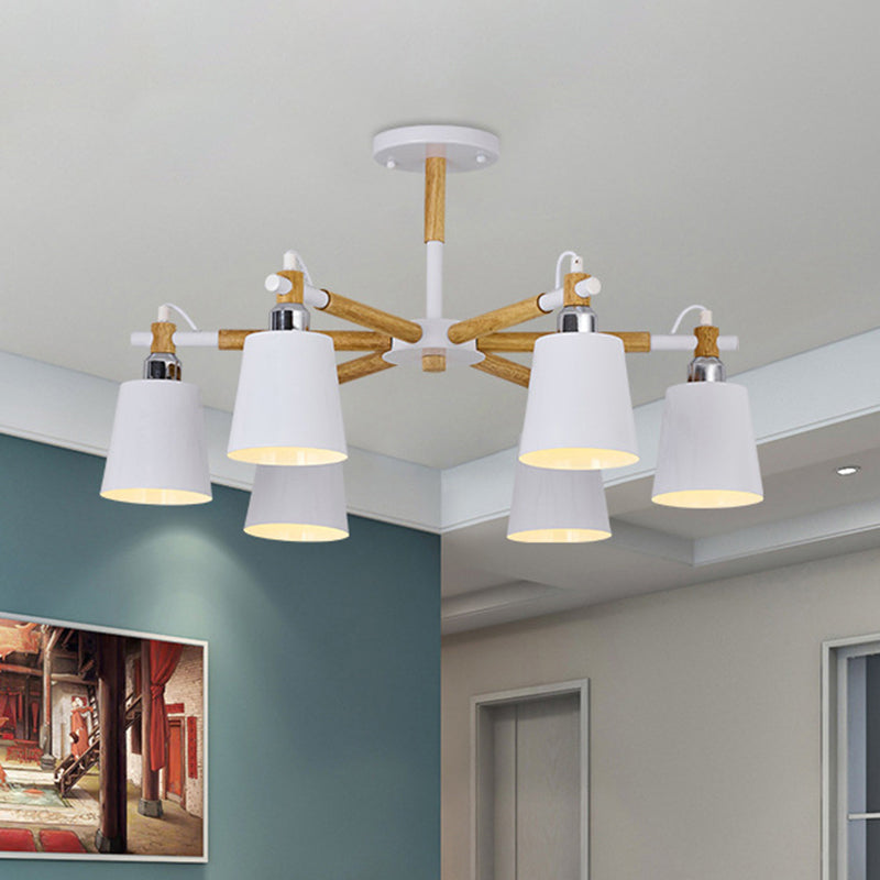 Célia - Modern Dining Room Pendant Lamp Wooden Minimalism Hanging Light With Downward Metal Cloche