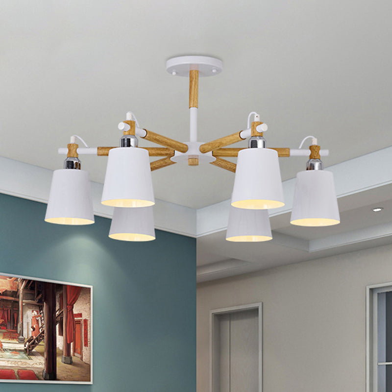 CÃ©lia - Modern Dining Room Pendant Lamp Modern Wooden Minimalism Hanging Light with Downward Metal Cloche Shade