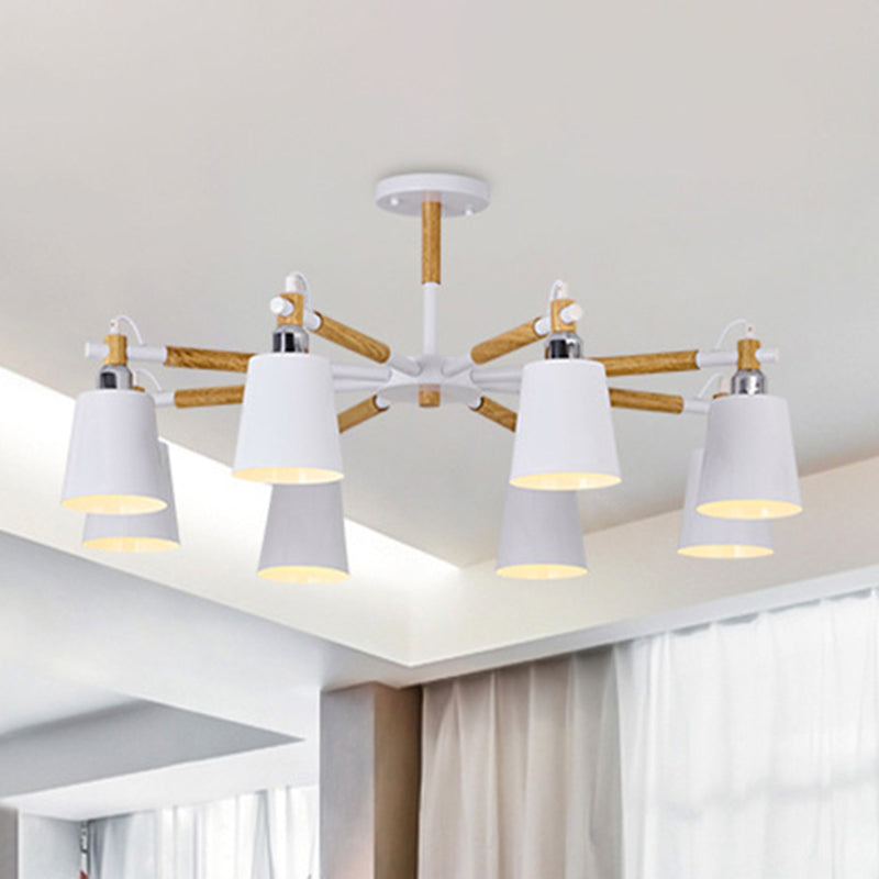 Célia - Modern Dining Room Pendant Lamp Wooden Minimalism Hanging Light With Downward Metal Cloche