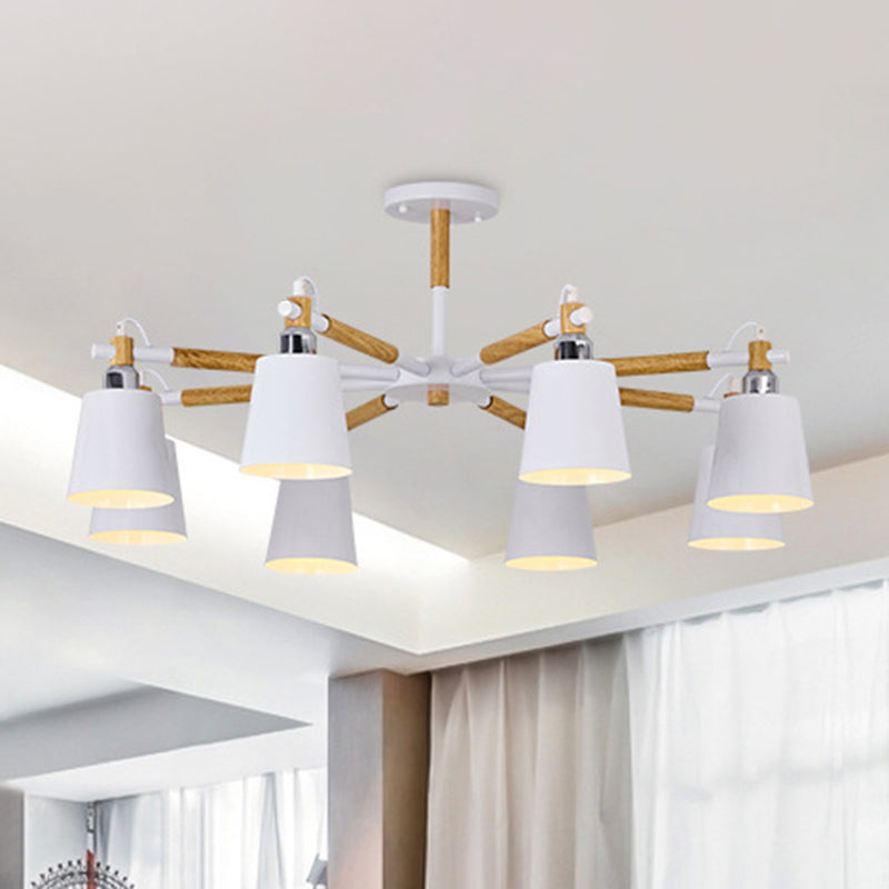 Célia - Modern Dining Room Pendant Lamp Wooden Minimalism Hanging Light With Downward Metal Cloche