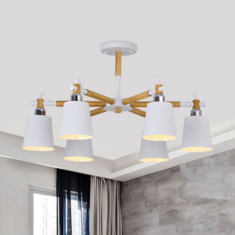 Célia - Modern Dining Room Pendant Lamp Wooden Minimalism Hanging Light With Downward Metal Cloche