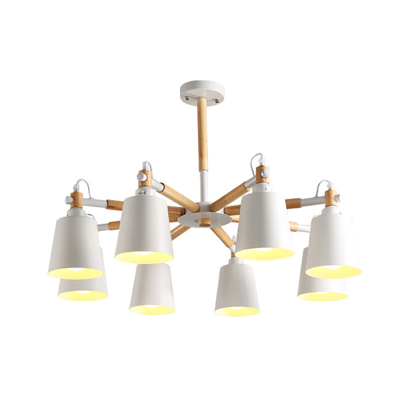 CÃ©lia - Modern Dining Room Pendant Lamp Modern Wooden Minimalism Hanging Light with Downward Metal Cloche Shade