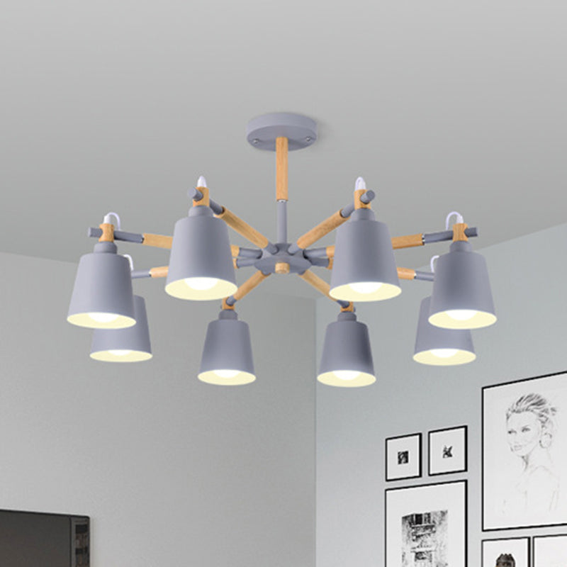 Célia - Modern Dining Room Pendant Lamp Wooden Minimalism Hanging Light With Downward Metal Cloche