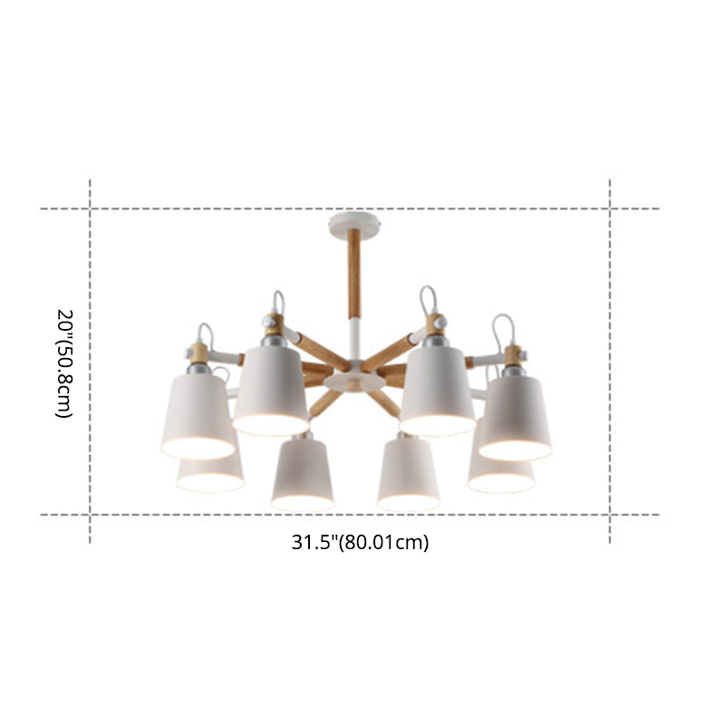 CÃ©lia - Modern Dining Room Pendant Lamp Modern Wooden Minimalism Hanging Light with Downward Metal Cloche Shade