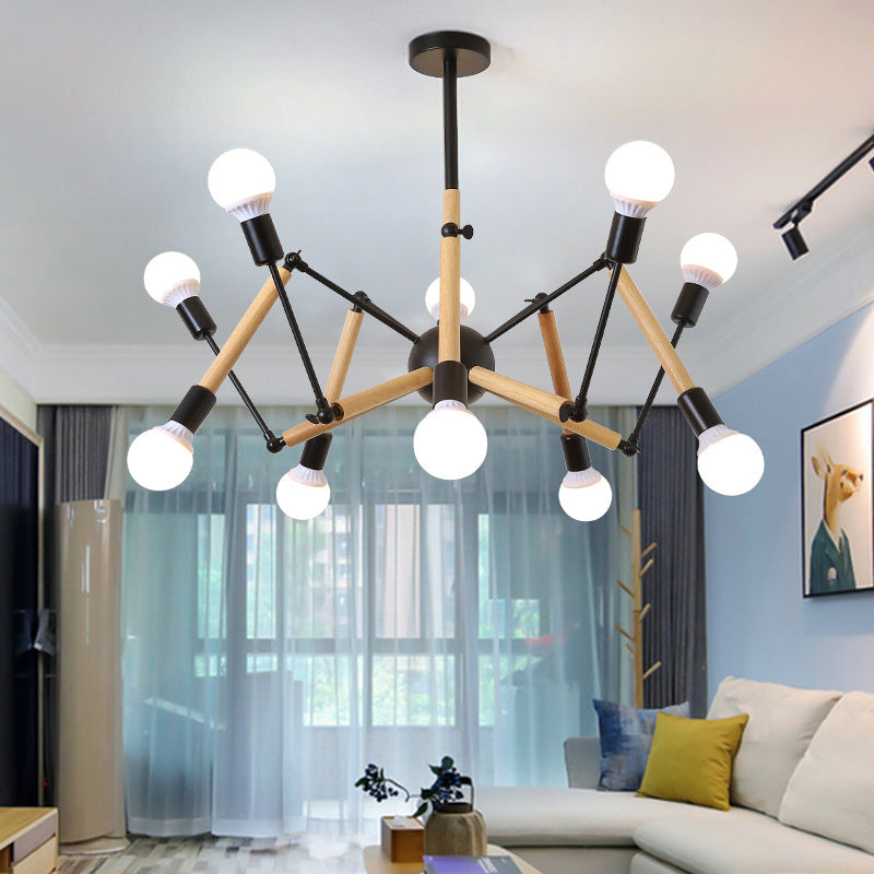 Mirella - Wooden Spider Chandelier: Modern Simplicity Dining Room Lamp