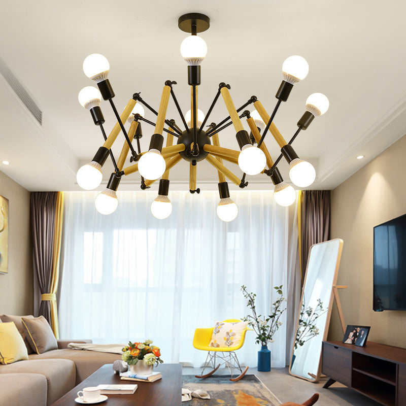 Mirella - Wooden Spider Chandelier: Modern Simplicity Dining Room Lamp