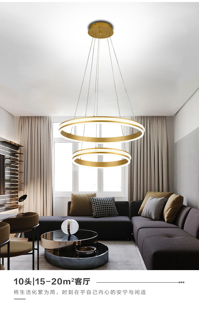 Gianfar - 16+24 2-Tiered Gold LED Chandelier with Diamond Stripes Shade