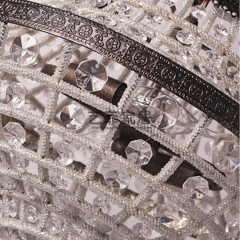 Vintage Crystal Pendant Lamp With Antique Bronze Finish - Ideal For Bedroom Lighting