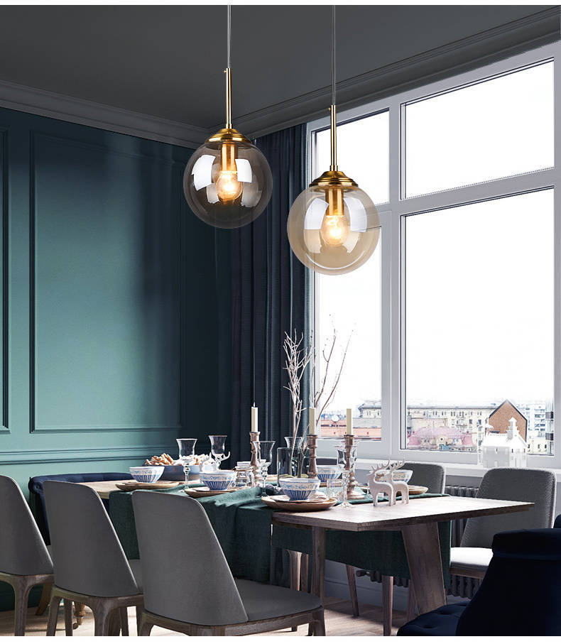 Contemporary Clear Glass Pendant Light Fixture For Bedroom