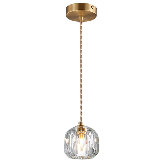 Contemporary Crystal Gold Globe Pendant Light - Elegant Hanging Lamp Kit