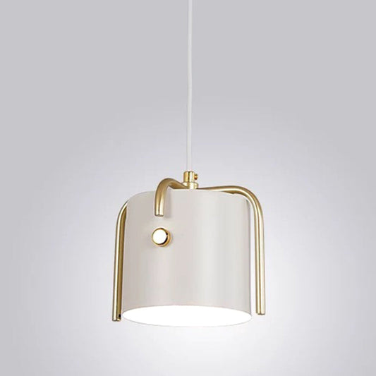 Cylinder Metal Pendant Lighting Fixture For Restaurant - Simplicity Meets Elegance White