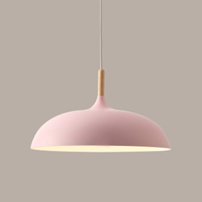 Minimalist Metal Down Lighting Pendant For Bedroom - Circle Fixture
