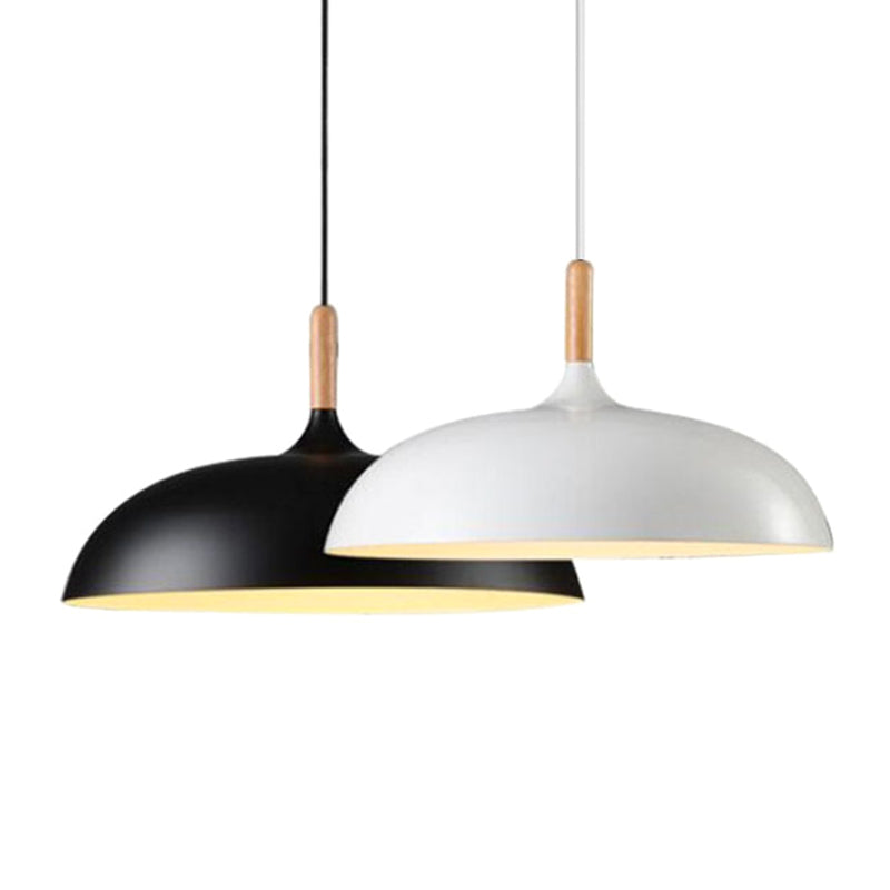 Minimalist Metal Down Lighting Pendant For Bedroom - Circle Fixture