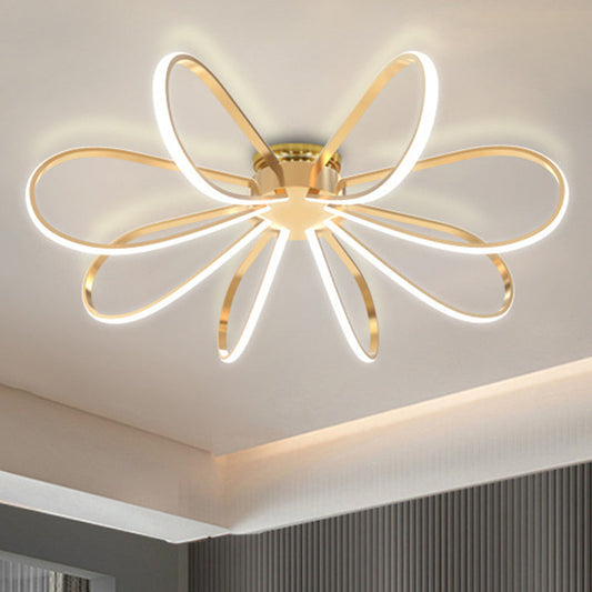 Gold Petal Acrylic Flush Mount Ceiling Light - Modern Led Fixture