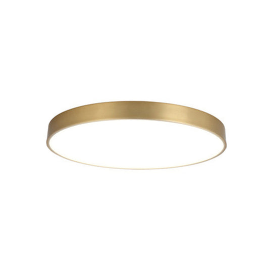 Minimalist Metal Flush Mount Ceiling Light For Bedroom Gold / 12