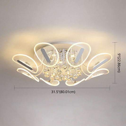 Contemporary Metal Flush Mount Ceiling Light For Bedroom