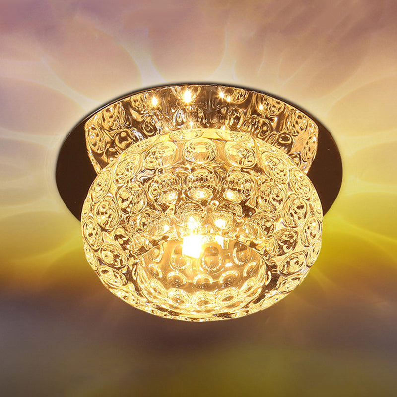 Lustre contemporain en verre à montage au plafond - Lampes à boule semi-encastrées pour couloir