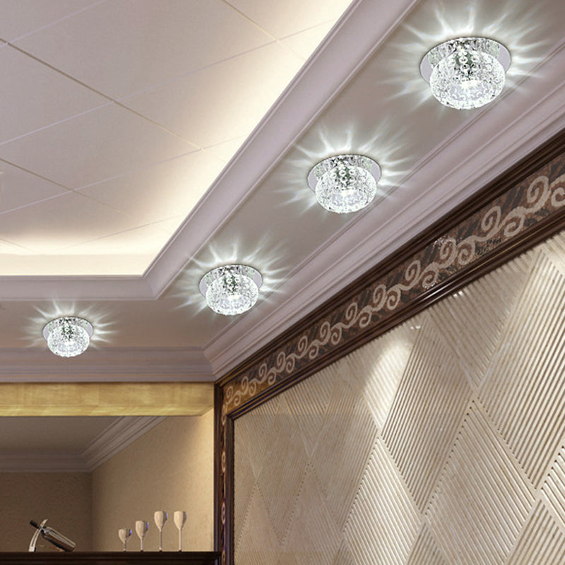 Lustre contemporain en verre à montage au plafond - Lampes à boule semi-encastrées pour couloir