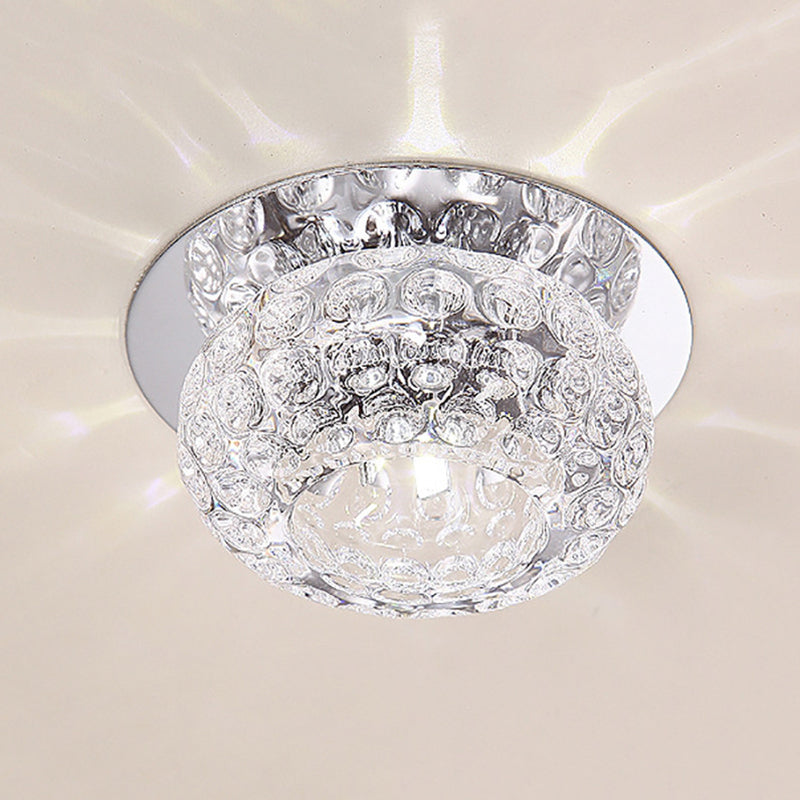 Lustre contemporain en verre à montage au plafond - Lampes à boule semi-encastrées pour couloir