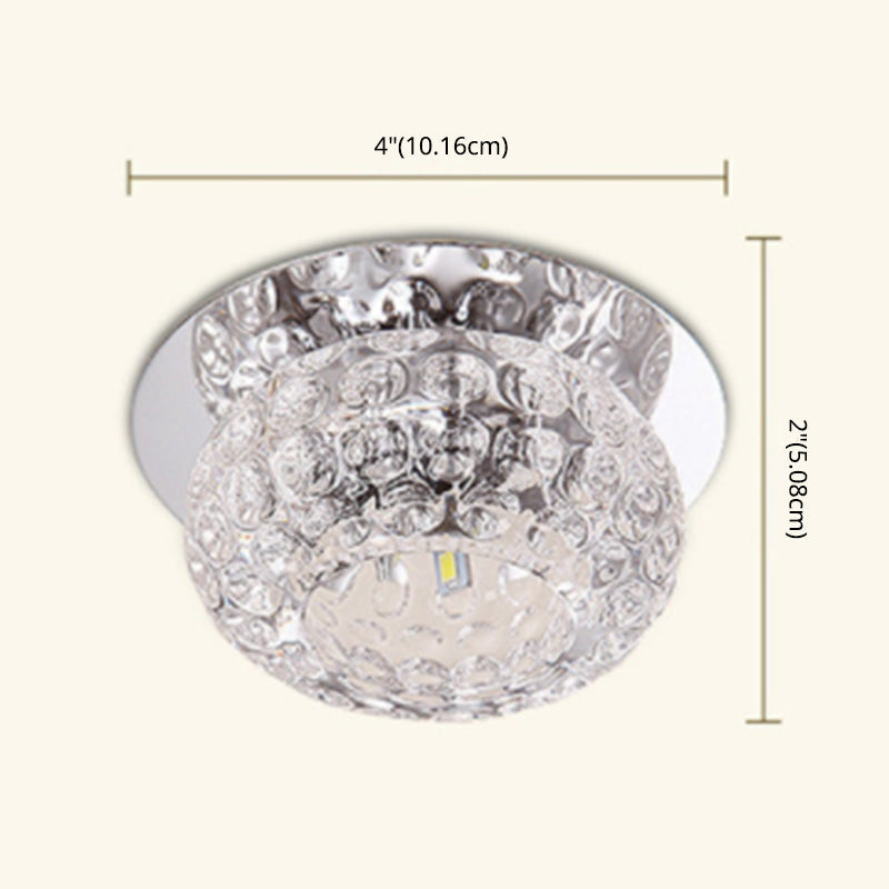 Lustre contemporain en verre à montage au plafond - Lampes à boule semi-encastrées pour couloir