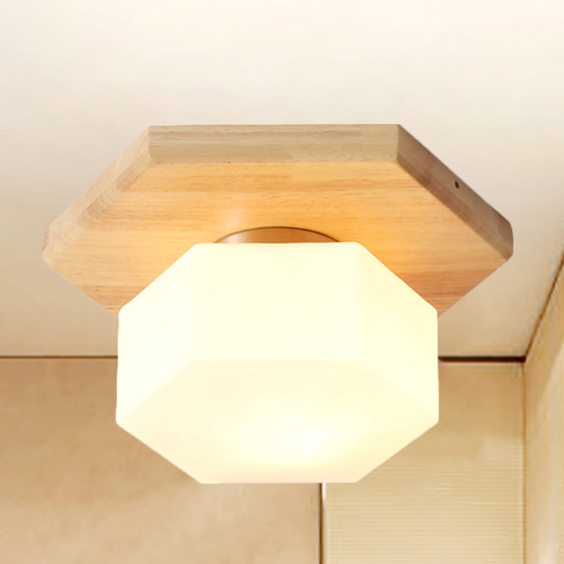 Nordic Style Geometric Flush Mount with Frosted Glass - 1 Light Foyer Lighting