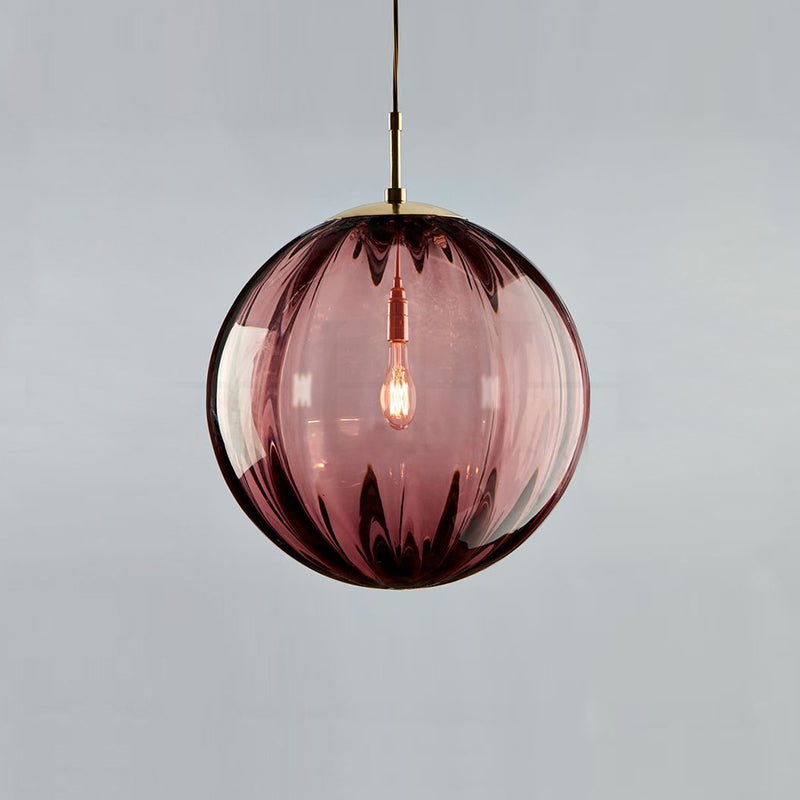 Sleek Ribbed Pendant Light: Modern Designer Hanging Lamp For Bedroom With 1 Light