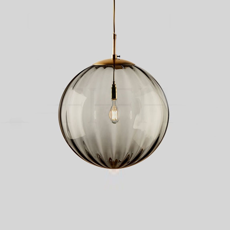 Sleek Ribbed Pendant Light: Modern Designer Hanging Lamp For Bedroom With 1 Light