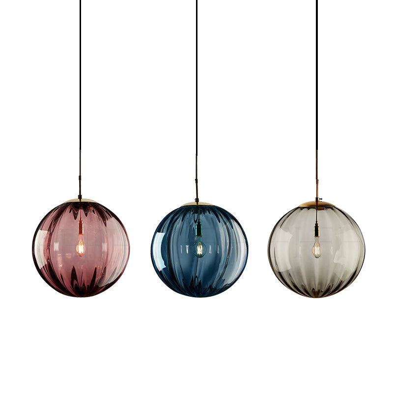 Sleek Ribbed Pendant Light: Modern Designer Hanging Lamp For Bedroom With 1 Light