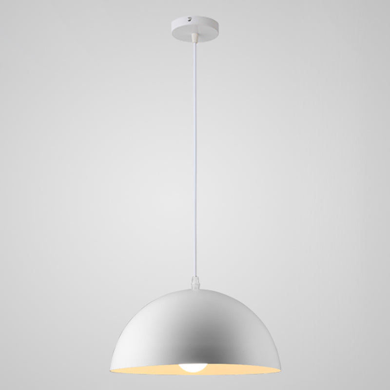Macaron Half Globe Pendant Lamp: 8 Color Options Metal Hanging Light For Kitchen & Dining Room