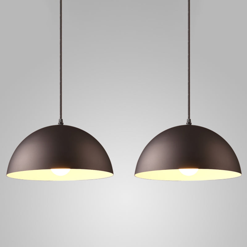 Macaron Half Globe Pendant Lamp: 8 Color Options Metal Hanging Light For Kitchen & Dining Room