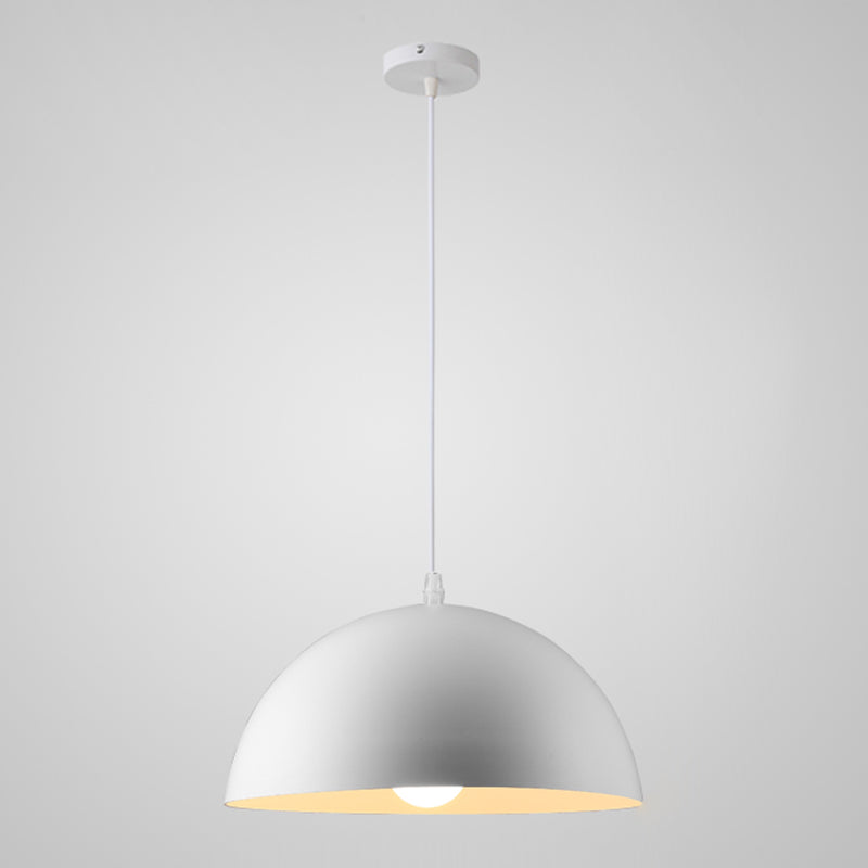 Macaron Half Globe Pendant Lamp: 8 Color Options Metal Hanging Light For Kitchen & Dining Room
