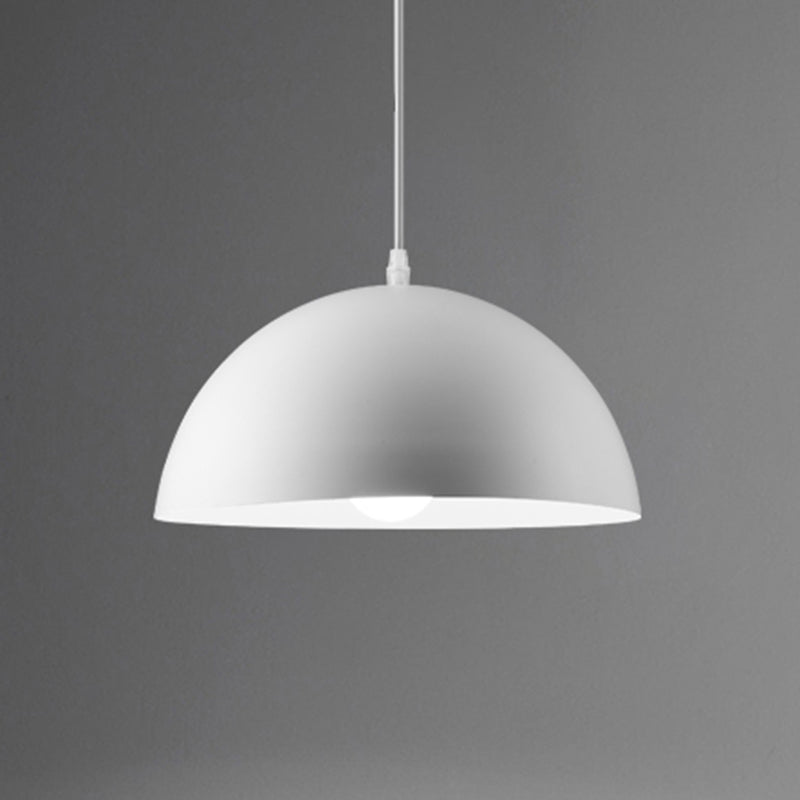 Macaron Half Globe Pendant Lamp: 8 Color Options Metal Hanging Light For Kitchen & Dining Room