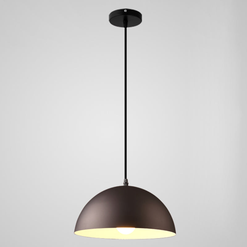 Macaron Half Globe Pendant Lamp: 8 Color Options Metal Hanging Light For Kitchen & Dining Room