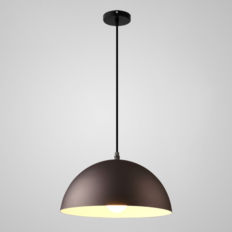 Macaron Half Globe Pendant Lamp: 8 Color Options Metal Hanging Light For Kitchen & Dining Room