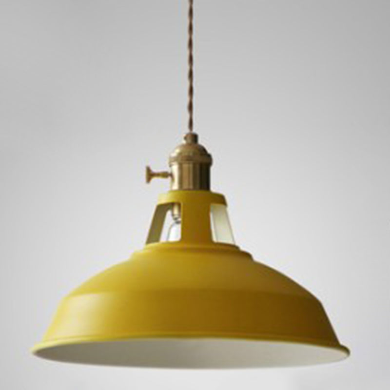 Nordic Style Hanging Lamp With Metal Shade And Colorful Macaron Finish For Kitchen Barn