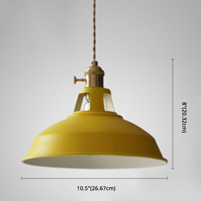 Nordic Style Hanging Lamp With Metal Shade And Colorful Macaron Finish For Kitchen Barn
