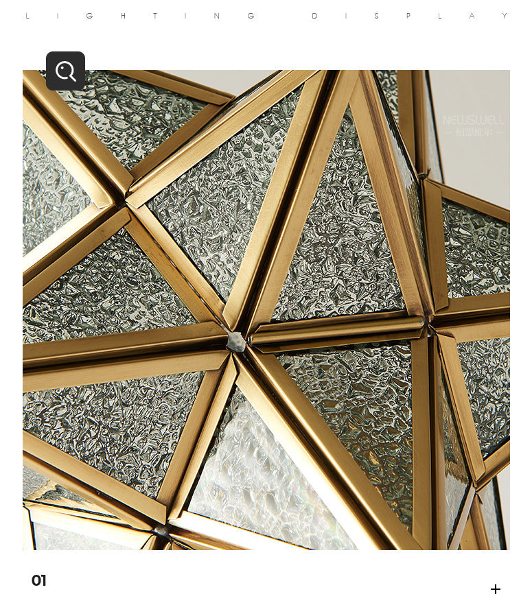 Antique Brass Star Shade Glass Pendant Lamp - Vintage Hanging Light For Hallway With Adjustable